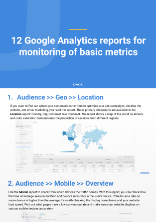 10 Google Analytics reports for monitoring of basic metrics