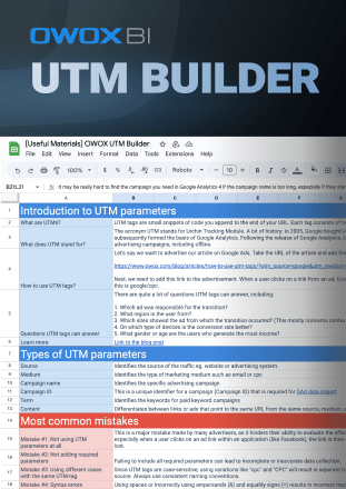 OWOX UTM Builder — Easily Create Trackable URLs