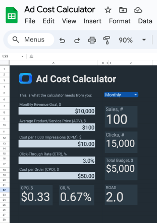 Ad Cost Calculator