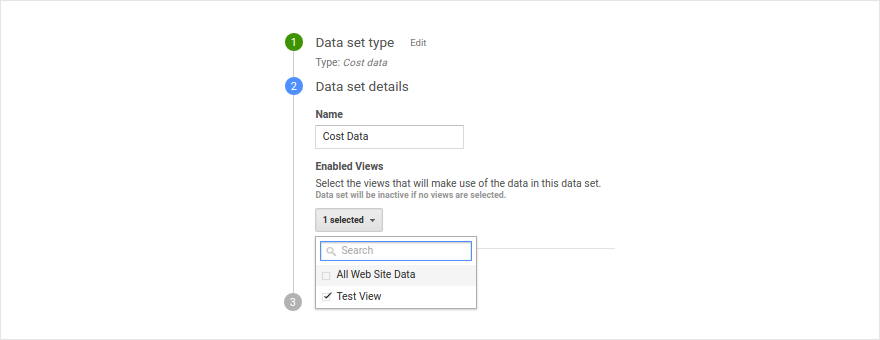 'creating a new data set'