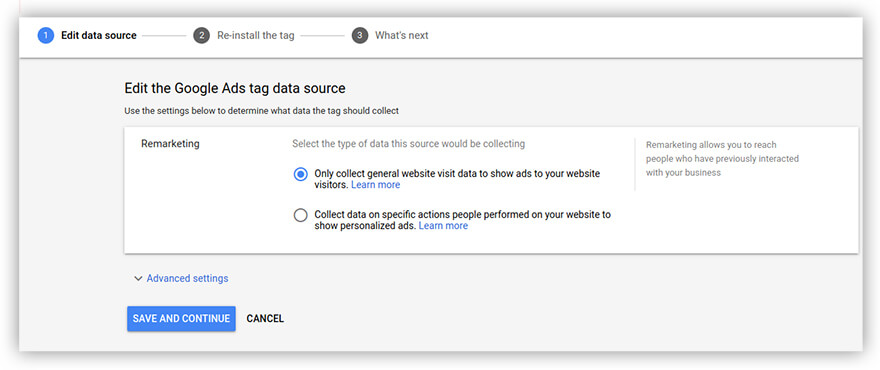 setting up regular remarketing