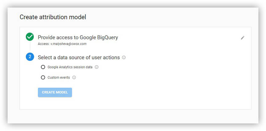 creating of attribution model