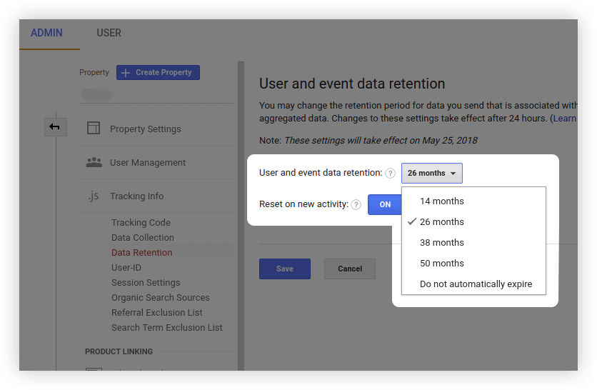 Choose the retention period