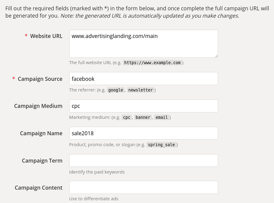 Google Analytics URL Builder