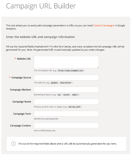 URL campaign builder