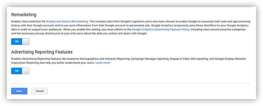 remarketing via Google Analytics