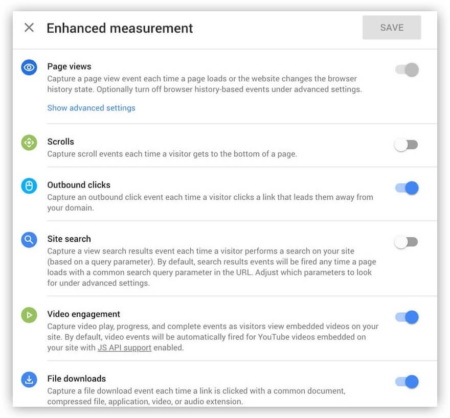 Enhanced measurement in Google Analytics