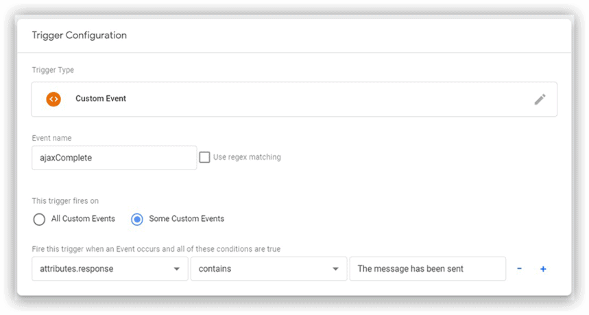 Tag configuration form in Google Tag Manager