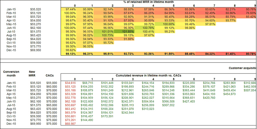 Cohort analysis report