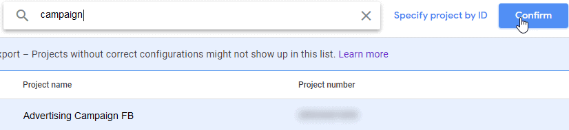 Select project