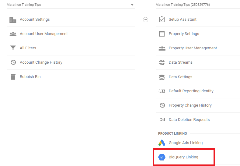 BigQuery Linking