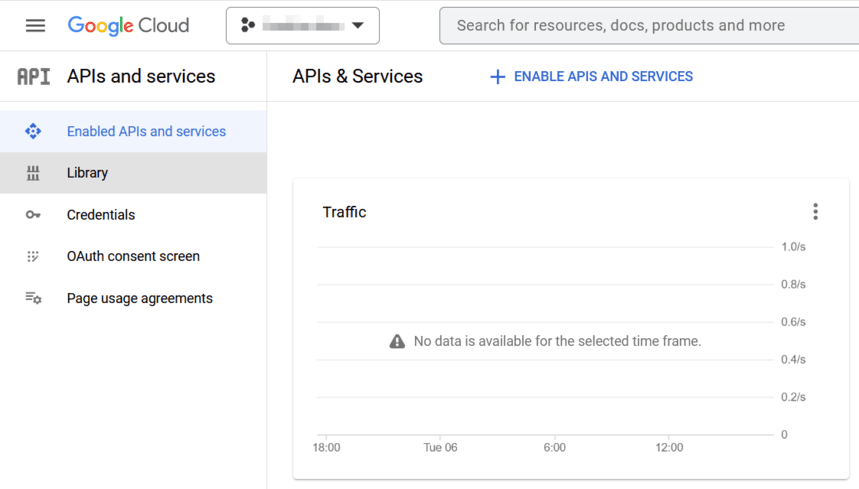 Google API Console Library