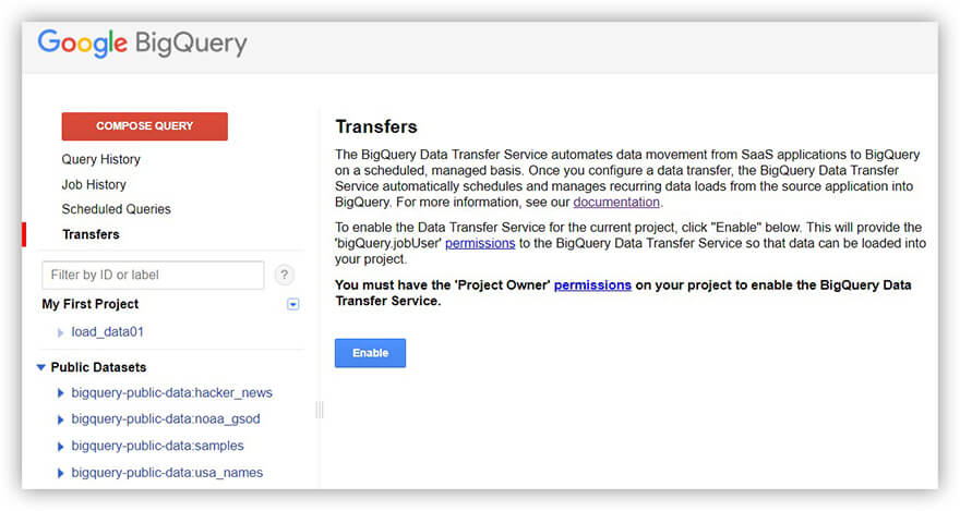 BigQuery Data Transfer Service
