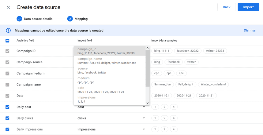 To match the parameters in GA4 with the parameters from CSV file