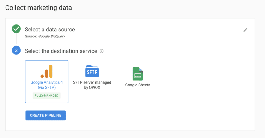 Set up a Google BigQuery → Google Analytics 4 pipeline