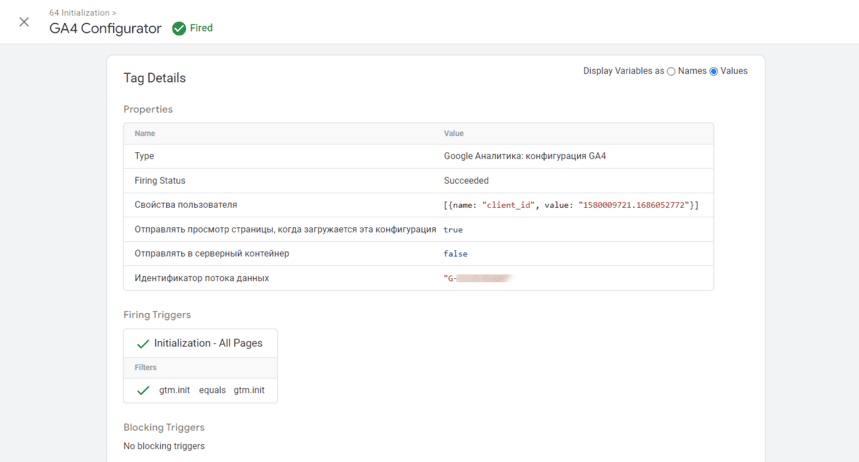 inspect your GA4 config tag and check for User Properties being set with “client_id”