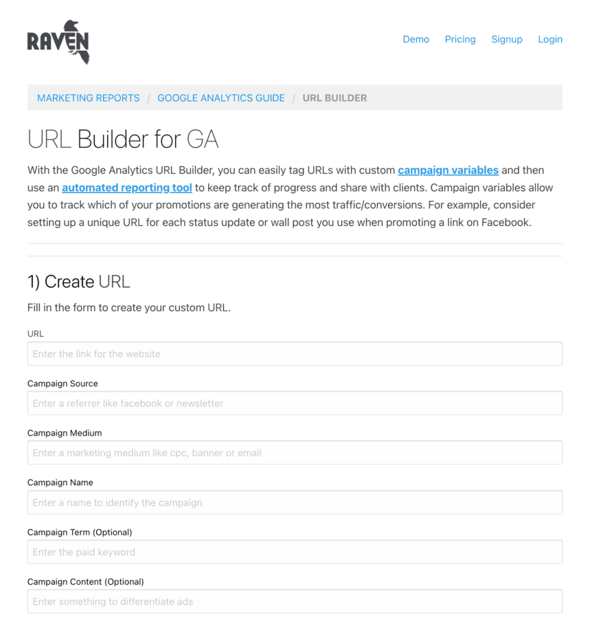 Raven Tools URL builder