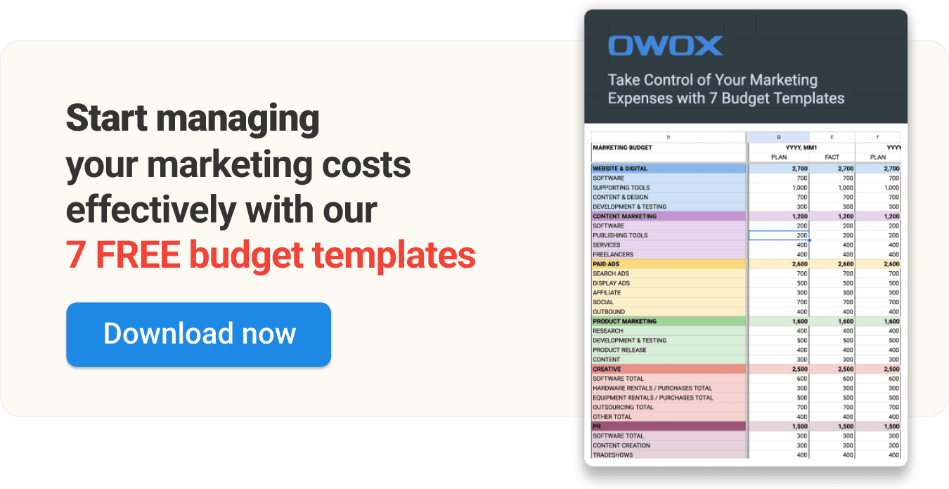 Start managing your marketing costs effectively with our 7 FREE budget templates