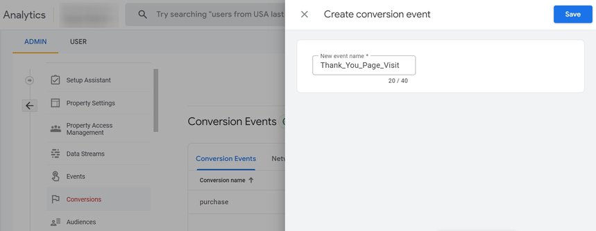 Save to create the conversion