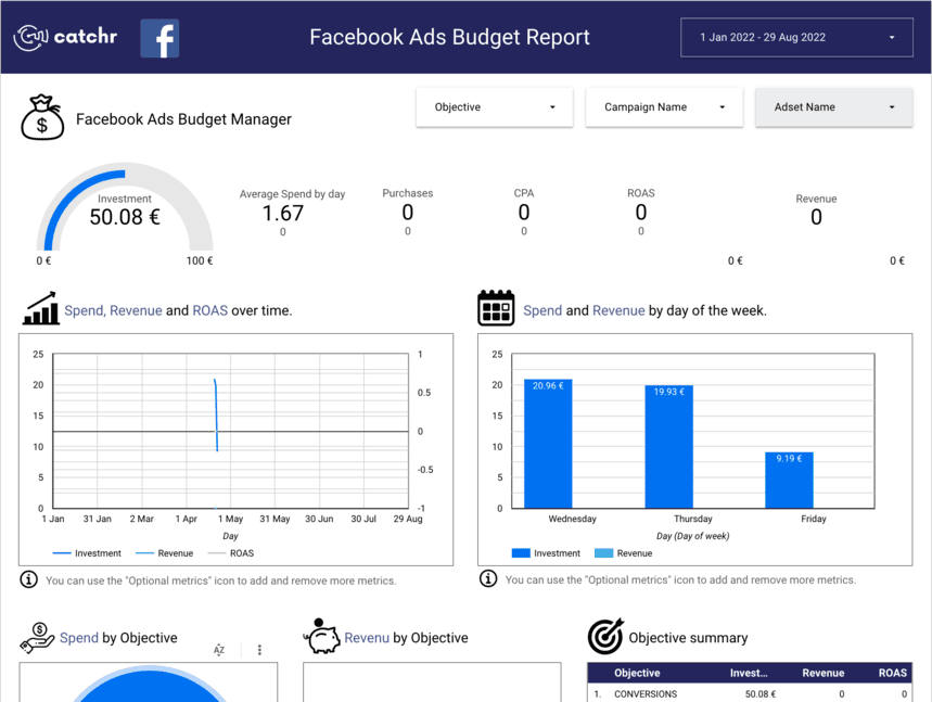 Facebook Ads Ad Spend and Budget Report