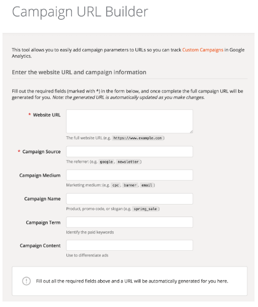URL campaign builder