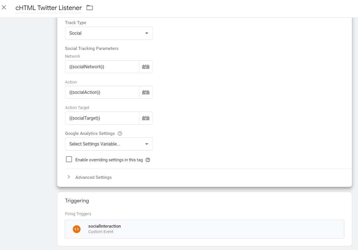 Twitter Listener configuration