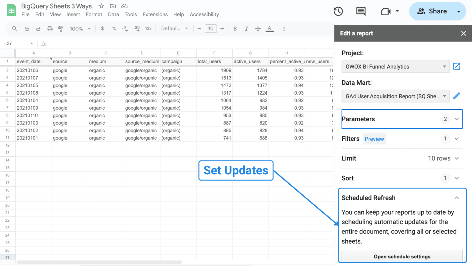 Schedule Automated Refreshes