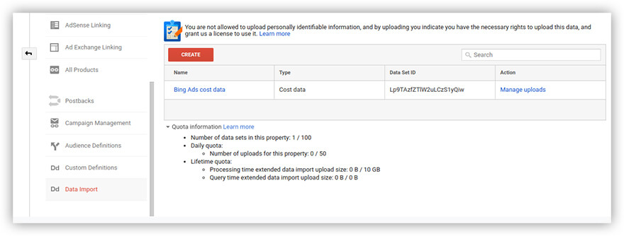 Google Analytics resource settings