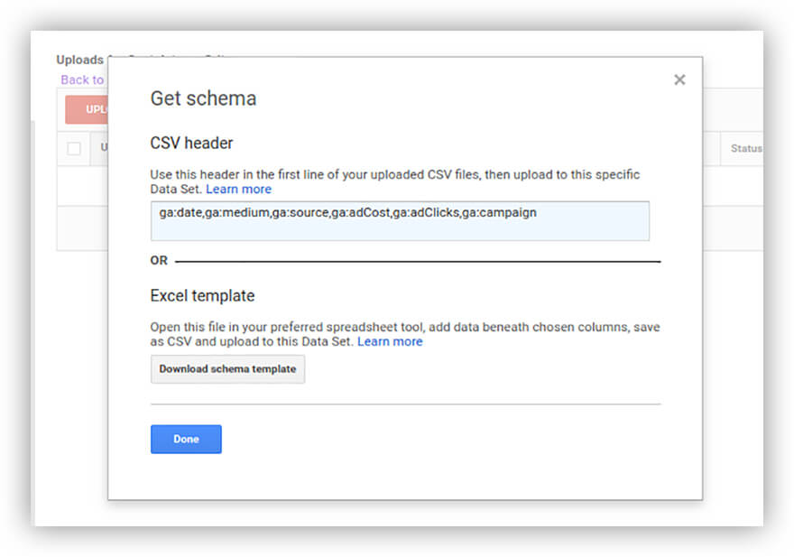 Download schema template