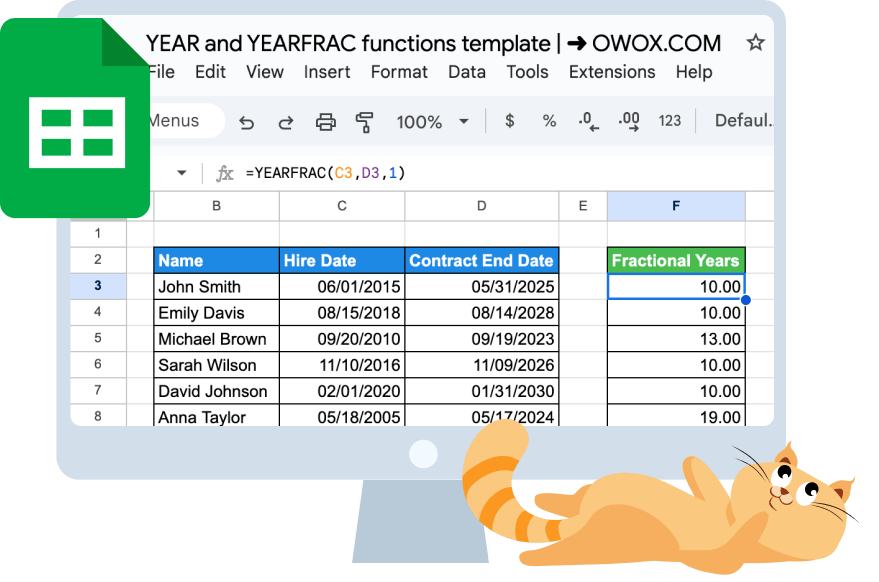 Master YEAR and YEARFRAC Functions with Our Template!